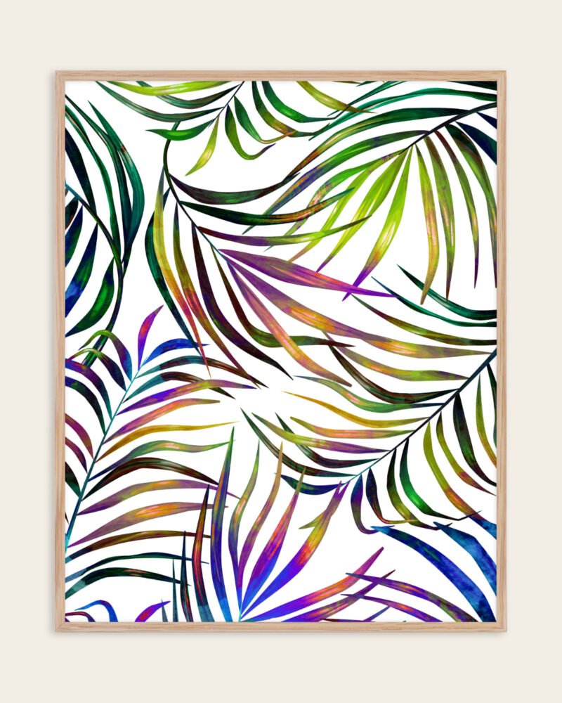 Shop Palm Dance Tropical jungle botanical Art Print, Canvas Print - available at 83oranges.com by artist Uma Gokhale India