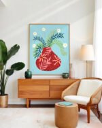 Shop Sunny side up flower pot quirky botanical Art Print, Canvas Print - available at 83oranges.com by artist Uma Gokhale India Shop Sunny side up flower pot quirky botanical Art Print, Canvas Print - available at 83oranges.com by artist Uma Gokhale India