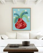 Shop Sunny side up flower pot quirky botanical Art Print, Canvas Print - available at 83oranges.com by artist Uma Gokhale India