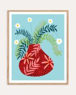 Shop TSunny side up flower pot quirky botanical Art Print, Canvas Print - available at 83oranges.com by artist Uma Gokhale India Shop Sunny side up flower pot quirky botanical Art Print, Canvas Print - available at 83oranges.com by artist Uma Gokhale India