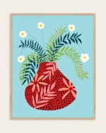 Shop Sunny side up flower pot quirky botanical Art Print, Canvas Print - available at 83oranges.com by artist Uma Gokhale India Shop Sunny side up flower pot quirky botanical Art Print, Canvas Print - available at 83oranges.com by artist Uma Gokhale India