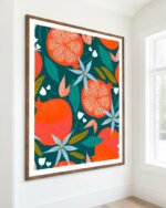 Shop Summer Pomegranate fruits botanical nature Art Print, Canvas Print - available at 83oranges.com by artist Uma Gokhale India Shop Summer Pomegranate fruits botanical nature Art Print, Canvas Print - available at 83oranges.com by artist Uma Gokhale India