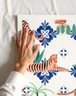 Shop Tigers in Morocco Art Print, Canvas Print - available at 83oranges.com by artist Uma Gokhale India