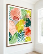 Shop Tropical Garden watercolor jungle monstera botanical Art Print, Canvas Print - available at 83oranges.com by artist Uma Gokhale India