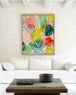 Shop Tropical Garden watercolor jungle monstera botanical Art Print, Canvas Print - available at 83oranges.com by artist Uma Gokhale India