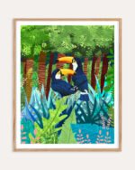 Shop Toucans jungle forest wildlife botanical nature Art Print, Canvas Print - available at 83oranges.com by artist Uma Gokhale India Shop Toucans jungle forest wildlife botanical nature Art Print, Canvas Print - available at 83oranges.com by artist Uma Gokhale India