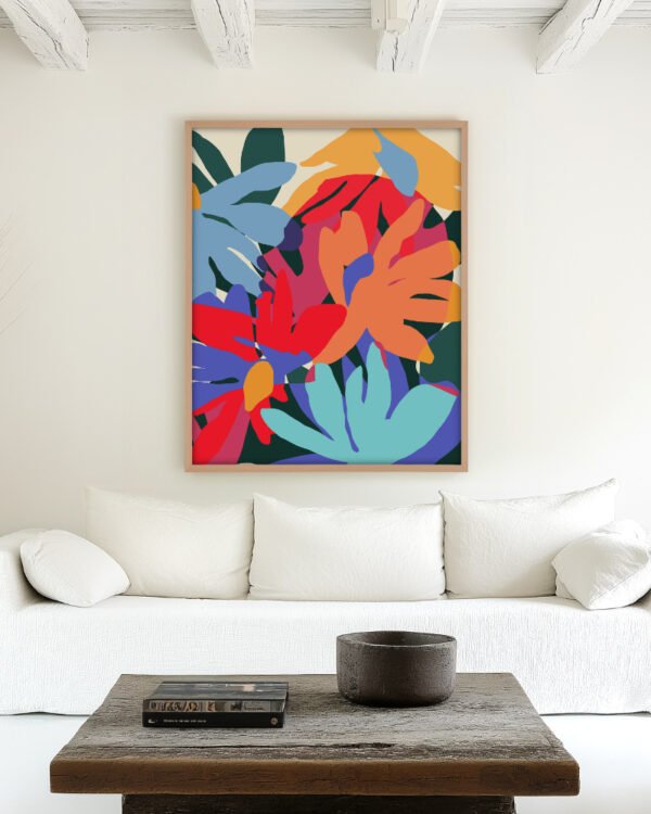 Shop Where flowers blossom so does hope abstract floral garden bold colorful botanical nature Art Print, Canvas Print - available at 83oranges.com by artist Uma Gokhale India