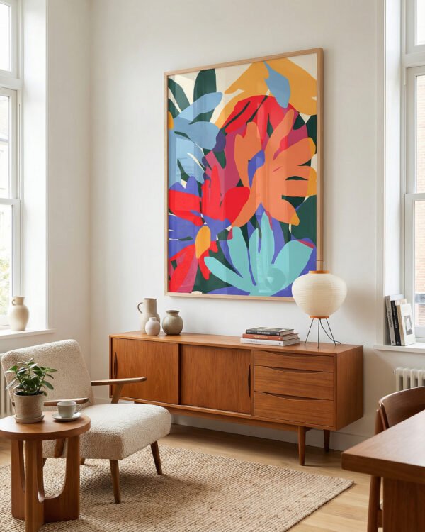 Shop Where flowers blossom so does hope abstract floral garden bold colorful botanical nature Art Print, Canvas Print - available at 83oranges.com by artist Uma Gokhale India