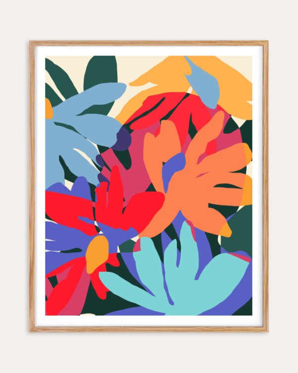 Shop Where flowers blossom so does hope abstract floral garden bold colorful botanical nature Art Print, Canvas Print - available at 83oranges.com by artist Uma Gokhale India