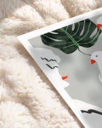 Shop White pigeons birds animals wildlife Art Print, Canvas Print - available at 83oranges.com by artist Uma Gokhale India