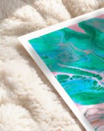 Shop Another World Abstract pink blue green marble luxe Art Print, Canvas Print - available at 83oranges.com by artist Uma Gokhale India