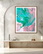 Shop Another World Abstract pink blue green marble luxe Art Print, Canvas Print - available at 83oranges.com by artist Uma Gokhale India Shop Another World Abstract pink blue green marble luxe Art Print, Canvas Print - available at 83oranges.com by artist Uma Gokhale India
