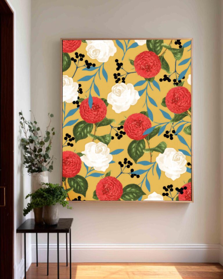Shop floral obsession vintage botanical garden Art Print, Canvas Print - available at 83oranges.com by artist Uma Gokhale India