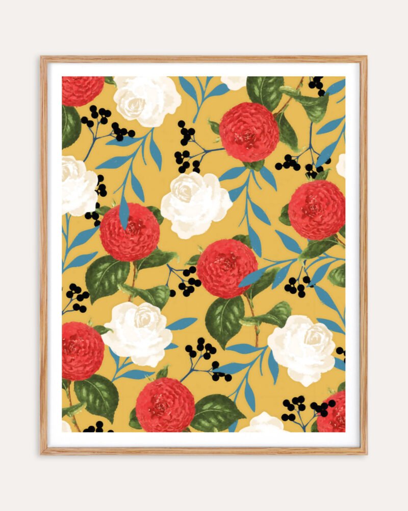 Shop floral obsession vintage botanical garden Art Print, Canvas Print - available at 83oranges.com by artist Uma Gokhale India Shop floral obsession vintage botanical garden Art Print, Canvas Print - available at 83oranges.com by artist Uma Gokhale India