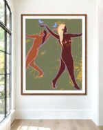 Shop Moonlit Soul Dance bohemian celestial Art Print, Canvas Print - available at 83oranges.com by artist Uma Gokhale India
