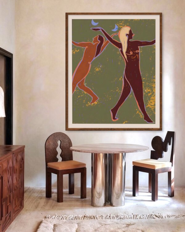 Shop Moonlit Soul Dance bohemian celestial Art Print, Canvas Print - available at 83oranges.com by artist Uma Gokhale India