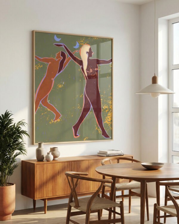 Shop Moonlit Soul Dance bohemian celestial Art Print, Canvas Print - available at 83oranges.com by artist Uma Gokhale India