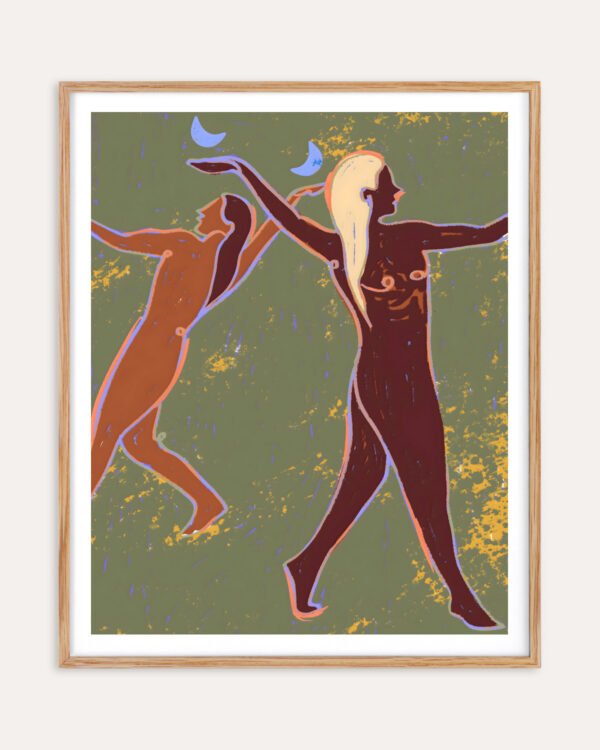 Shop Moonlit Soul Dance bohemian celestial Art Print, Canvas Print - available at 83oranges.com by artist Uma Gokhale India