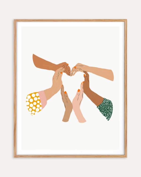 Shop Indiscrimination equality anti-racism love community Art Print, Canvas Print - available at 83oranges.com by artist Uma Gokhale India