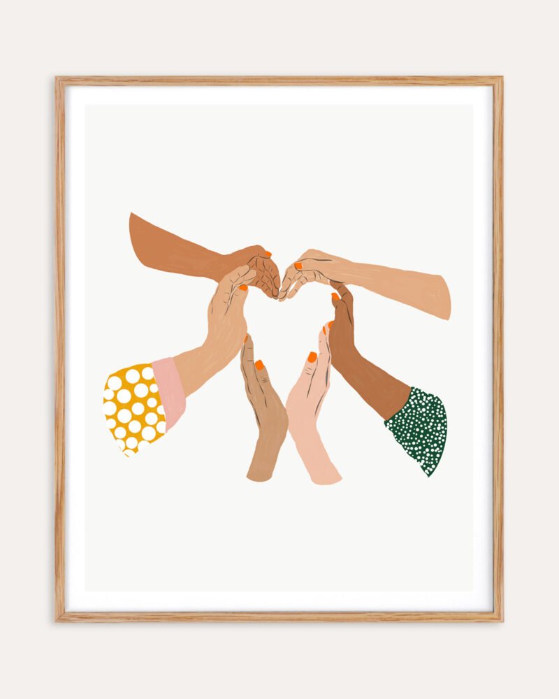 Shop Indiscrimination equality anti-racism love community Art Print, Canvas Print - available at 83oranges.com by artist Uma Gokhale India Shop Indiscrimination equality anti-racism love community Art Print, Canvas Print - available at 83oranges.com by artist Uma Gokhale India