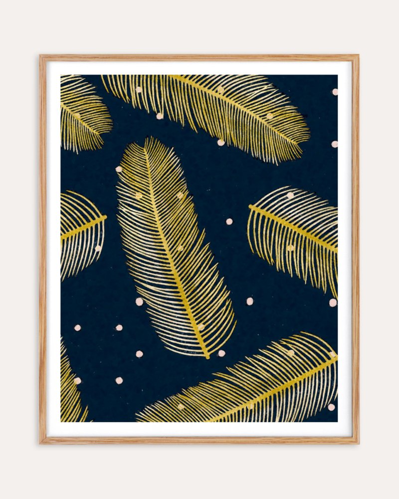 Shop Palmy Night Dark Tropical Nature Palm Art Print, Canvas Print - available at 83oranges.com by artist Uma Gokhale India
