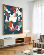 Shop Brunch at Ti Amo's Scandinavian warm browns abstract brushstrokes vivid Art Print, Canvas Print - available at 83oranges.com by artist Uma Gokhale India