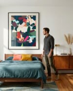 Shop Brunch at Ti Amo's Scandinavian warm browns abstract brushstrokes vivid Art Print, Canvas Print - available at 83oranges.com by artist Uma Gokhale India