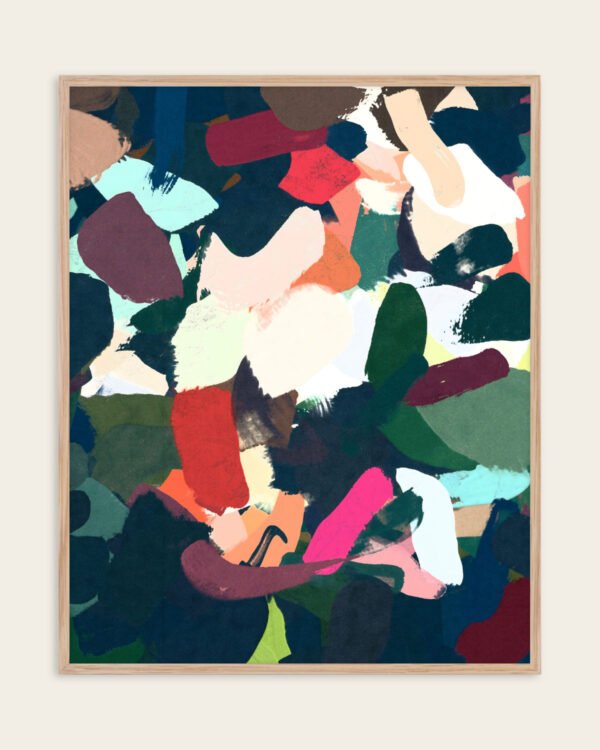 Shop Brunch at Ti Amo's Scandinavian warm browns abstract brushstrokes vivid Art Print, Canvas Print - available at 83oranges.com by artist Uma Gokhale India
