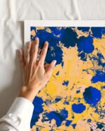 Shop Cobalt garden bold abstract brushstrokes vivid Art Print, Canvas Print - available at 83oranges.com by artist Uma Gokhale India