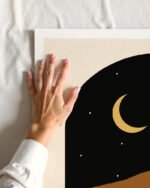 Shop Desert nights abstract landscape nature moon Art Print, Canvas Print - available at 83oranges.com by artist Uma Gokhale India