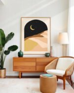 Shop Desert nights abstract landscape nature moon Art Print, Canvas Print - available at 83oranges.com by artist Uma Gokhale India