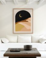 Shop Desert nights abstract landscape nature moon Art Print, Canvas Print - available at 83oranges.com by artist Uma Gokhale India