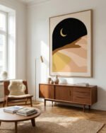 Shop Desert nights abstract landscape nature moon Art Print, Canvas Print - available at 83oranges.com by artist Uma Gokhale India