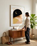 Shop Desert nights abstract landscape nature moon Art Print, Canvas Print - available at 83oranges.com by artist Uma Gokhale India