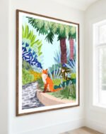 Shop Red Fox Retrospection Wildlife Animals garden Art Print, Canvas Print - available at 83oranges.com by artist Uma Gokhale India