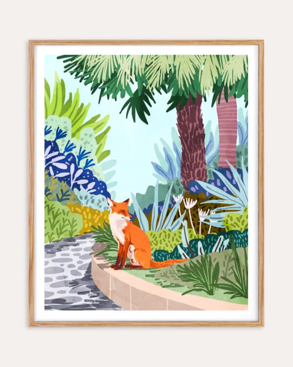 Shop Red Fox Retrospection Wildlife Animals garden Art Print, Canvas Print - available at 83oranges.com by artist Uma Gokhale India