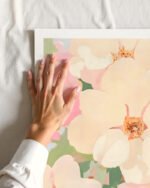 Shop the softest blossom abstract pastel garden Art Print, Canvas Print - available at 83oranges.com by artist Uma Gokhale India