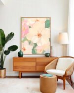 Shop the softest blossom abstract pastel garden Art Print, Canvas Print - available at 83oranges.com by artist Uma Gokhale India