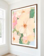 Shop the softest blossom abstract pastel garden Art Print, Canvas Print - available at 83oranges.com by artist Uma Gokhale India