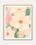 Shop the softest blossom abstract pastel garden Art Print, Canvas Print - available at 83oranges.com by artist Uma Gokhale India