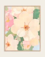 Shop the softest blossom abstract pastel garden Art Print, Canvas Print - available at 83oranges.com by artist Uma Gokhale India