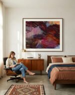 Shop Coffee Date Scandinavian warm browns abstract brushstrokes vivid Art Print, Canvas Print - available at 83oranges.com by artist Uma Gokhale India