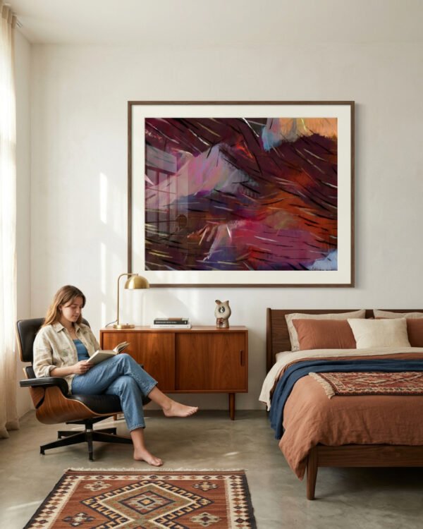 Shop Coffee Date Scandinavian warm browns abstract brushstrokes vivid Art Print, Canvas Print - available at 83oranges.com by artist Uma Gokhale India