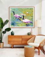 Shop Ducks in the moonlit pond birds animals forest nature family Art Print, Canvas Print - available at 83oranges.com by artist Uma Gokhale India Shop Ducks in the moonlit pond birds animals forest nature family Art Print, Canvas Print - available at 83oranges.com by artist Uma Gokhale India