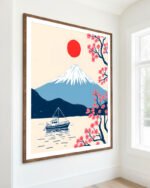 Shop Japan Fuji San Travel Nature Landscape Art Print, Canvas Print - available at 83oranges.com by artist Uma Gokhale India