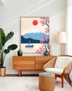 Shop Japan Fuji San Travel Nature Landscape Art Print, Canvas Print - available at 83oranges.com by artist Uma Gokhale India