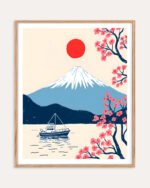 Shop Japan Fuji San Travel Nature Landscape Art Print, Canvas Print - available at 83oranges.com by artist Uma Gokhale India