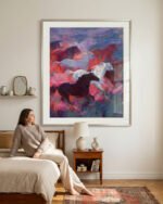 Shop Wild Radiance Horses Wildlife Animals Art Print, Canvas Print - available at 83oranges.com by artist Uma Gokhale India