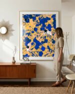 Shop Cobalt garden bold abstract brushstrokes vivid Art Print, Canvas Print - available at 83oranges.com by artist Uma Gokhale India