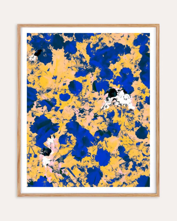 Shop Cobalt garden bold abstract brushstrokes vivid Art Print, Canvas Print - available at 83oranges.com by artist Uma Gokhale India